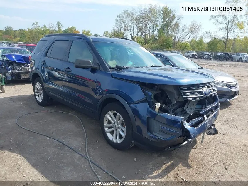 2017 Ford Explorer VIN: 1FM5K7BH8HGB51405 Lot: 40522904