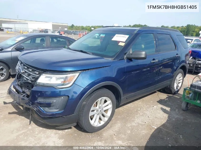 2017 Ford Explorer VIN: 1FM5K7BH8HGB51405 Lot: 40522904