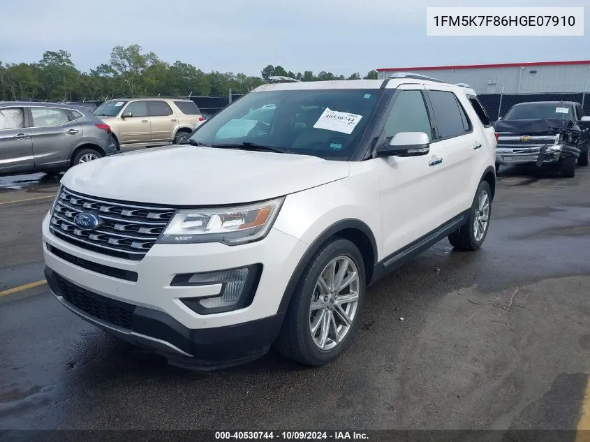 2017 Ford Explorer Limited VIN: 1FM5K7F86HGE07910 Lot: 40530744