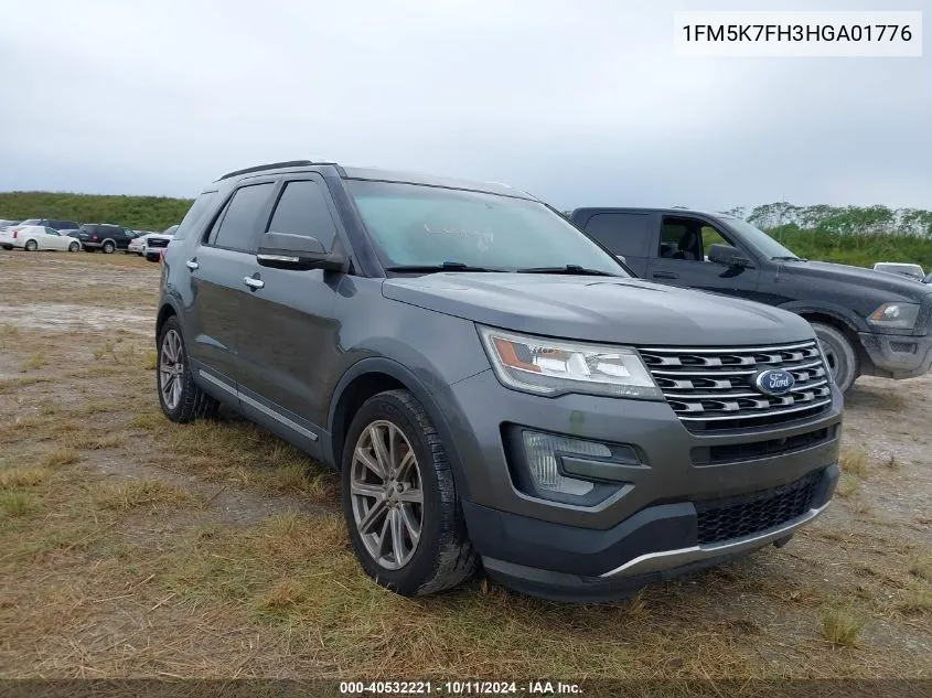 2017 Ford Explorer Limited VIN: 1FM5K7FH3HGA01776 Lot: 40532221