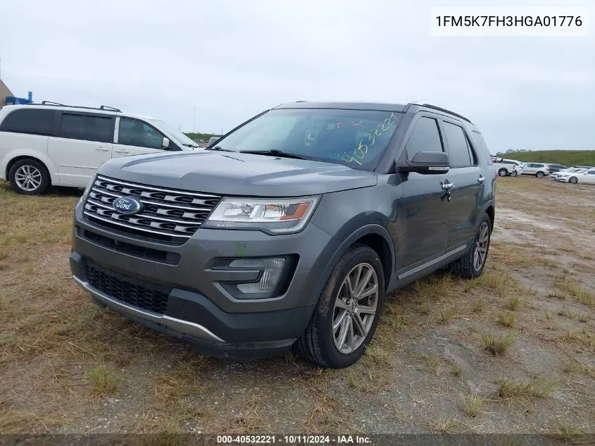 2017 Ford Explorer Limited VIN: 1FM5K7FH3HGA01776 Lot: 40532221