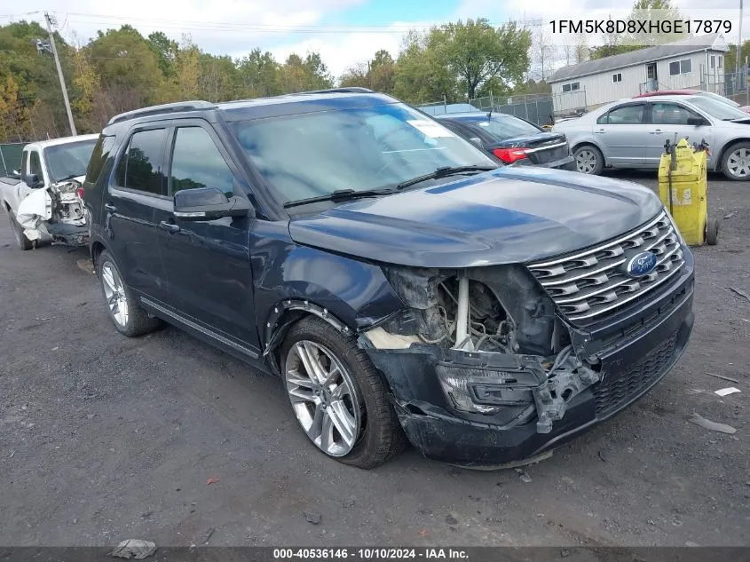 2017 Ford Explorer Xlt VIN: 1FM5K8D8XHGE17879 Lot: 40536146