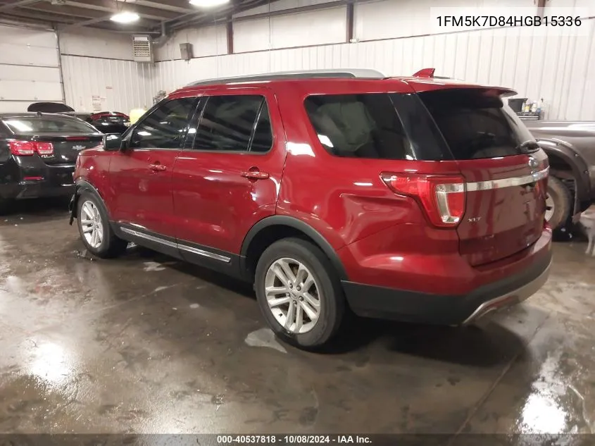 2017 Ford Explorer Xlt VIN: 1FM5K7D84HGB15336 Lot: 40537818