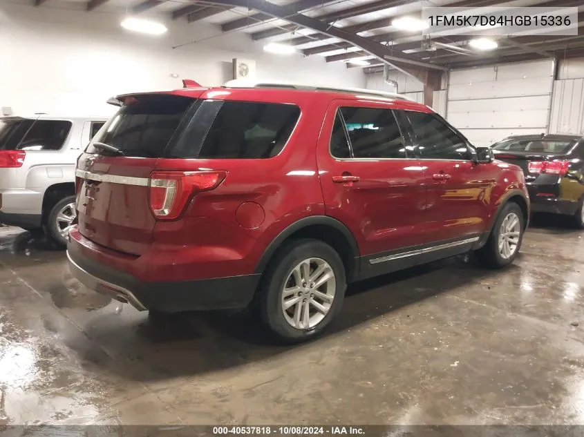 2017 Ford Explorer Xlt VIN: 1FM5K7D84HGB15336 Lot: 40537818