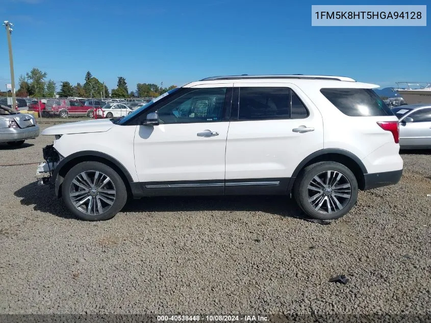 2017 Ford Explorer Platinum VIN: 1FM5K8HT5HGA94128 Lot: 40538448