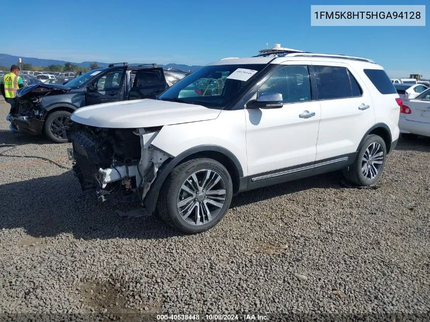 2017 Ford Explorer Platinum VIN: 1FM5K8HT5HGA94128 Lot: 40538448