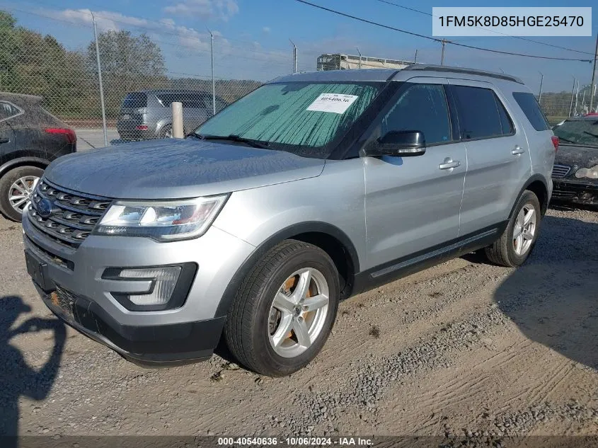 2017 Ford Explorer Xlt VIN: 1FM5K8D85HGE25470 Lot: 40540636