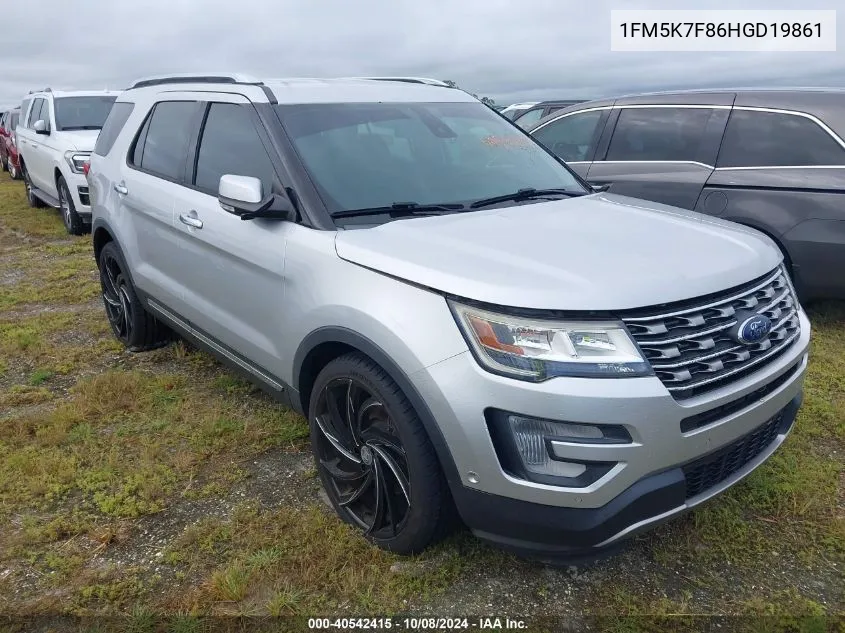 2017 Ford Explorer Limited VIN: 1FM5K7F86HGD19861 Lot: 40542415