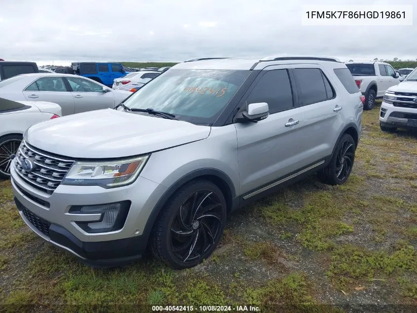 2017 Ford Explorer Limited VIN: 1FM5K7F86HGD19861 Lot: 40542415