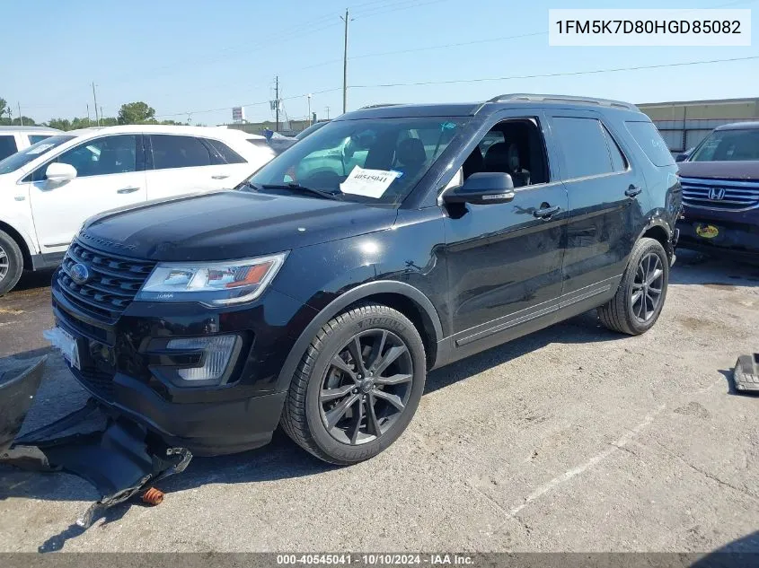 2017 Ford Explorer Xlt VIN: 1FM5K7D80HGD85082 Lot: 40545041