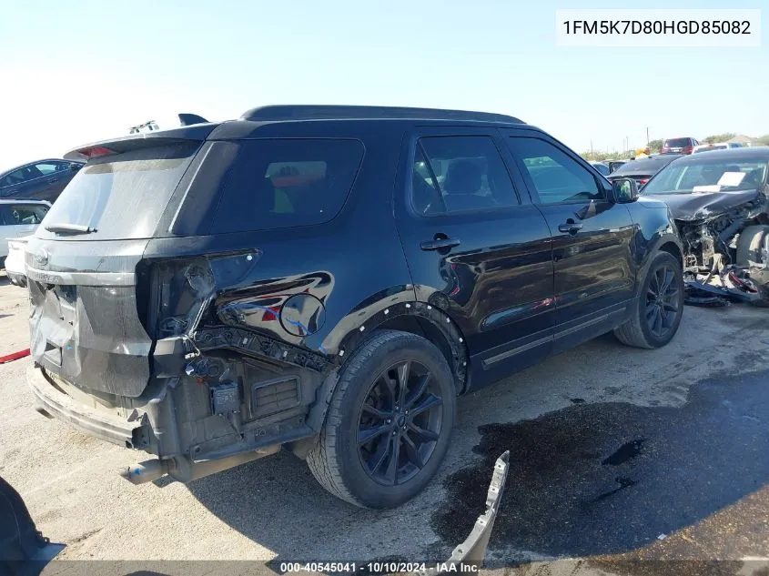 2017 Ford Explorer Xlt VIN: 1FM5K7D80HGD85082 Lot: 40545041