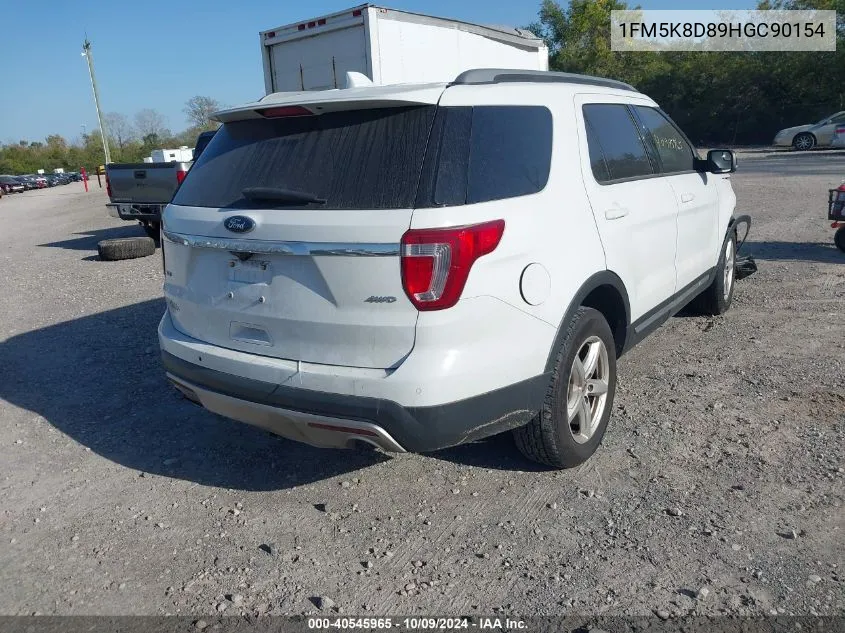 1FM5K8D89HGC90154 2017 Ford Explorer Xlt