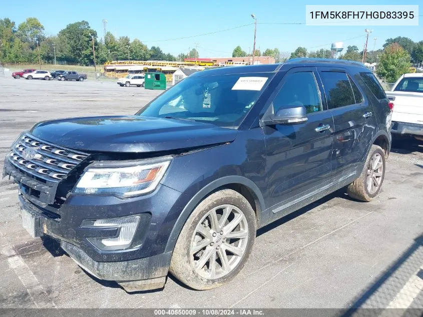 2017 Ford Explorer Limited VIN: 1FM5K8FH7HGD83395 Lot: 40550009