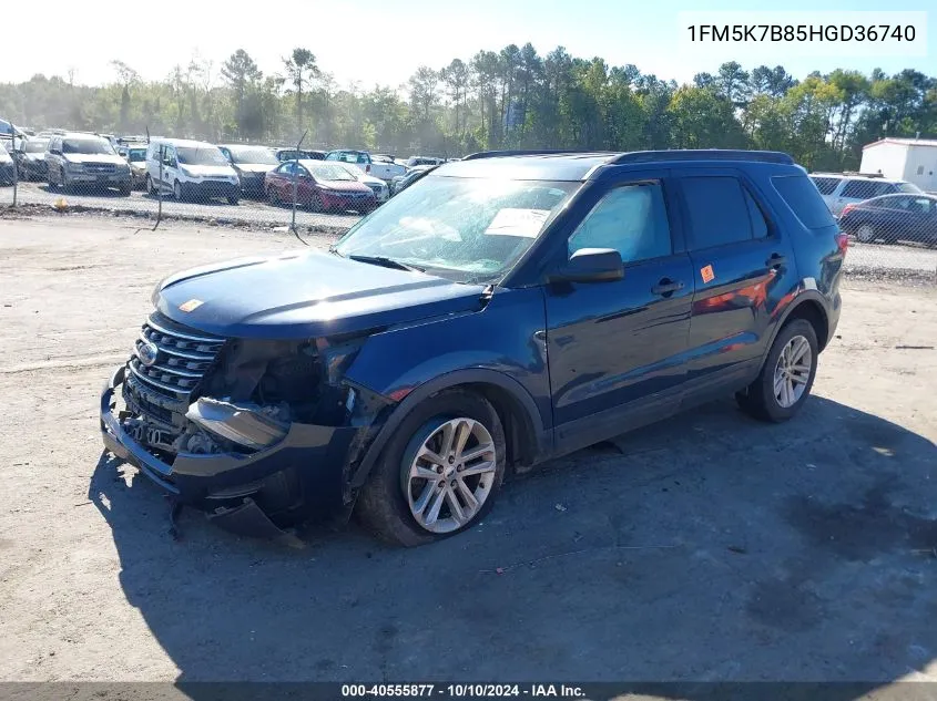 1FM5K7B85HGD36740 2017 Ford Explorer