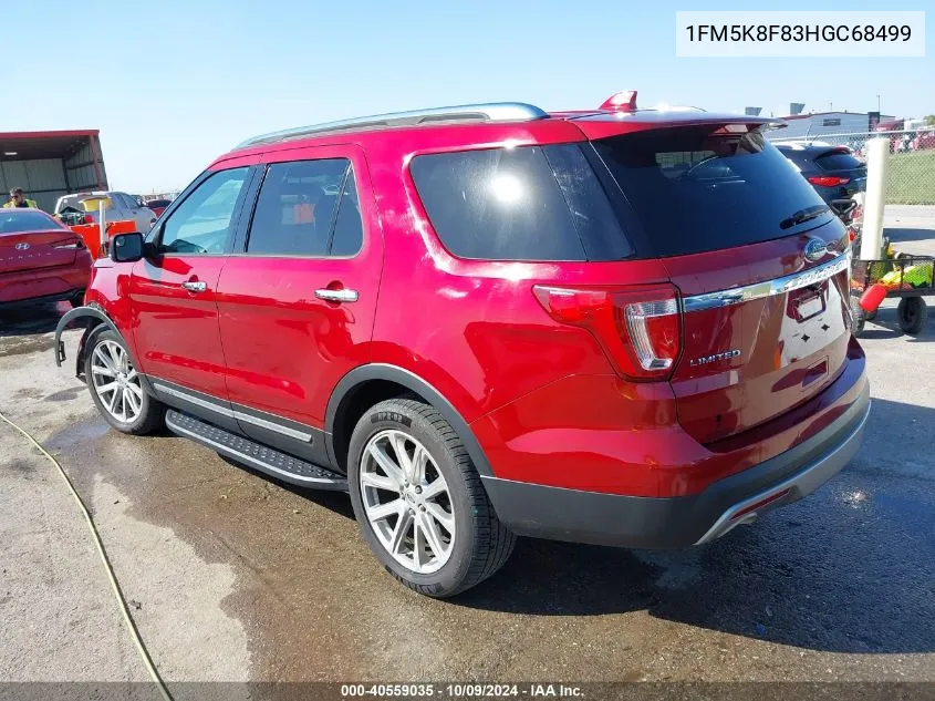 2017 Ford Explorer Limited VIN: 1FM5K8F83HGC68499 Lot: 40559035