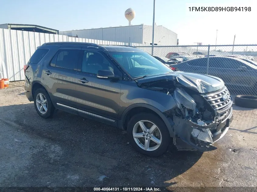 2017 Ford Explorer Xlt VIN: 1FM5K8D89HGB94198 Lot: 40564131