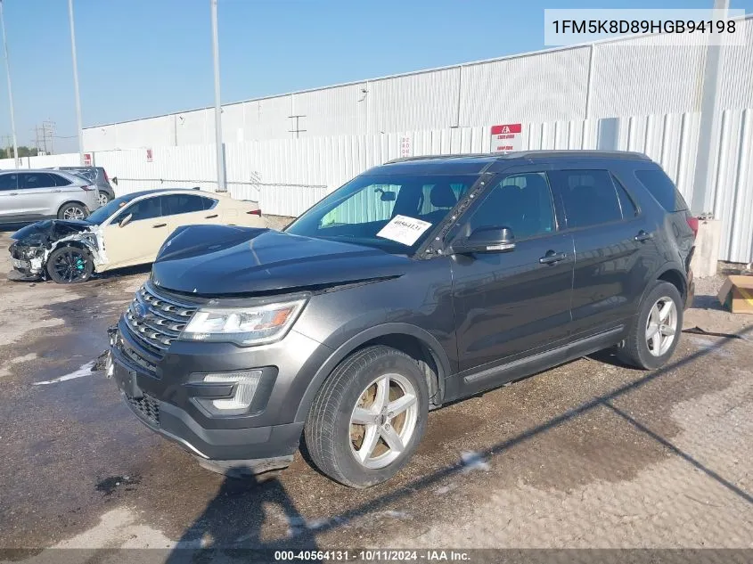 1FM5K8D89HGB94198 2017 Ford Explorer Xlt