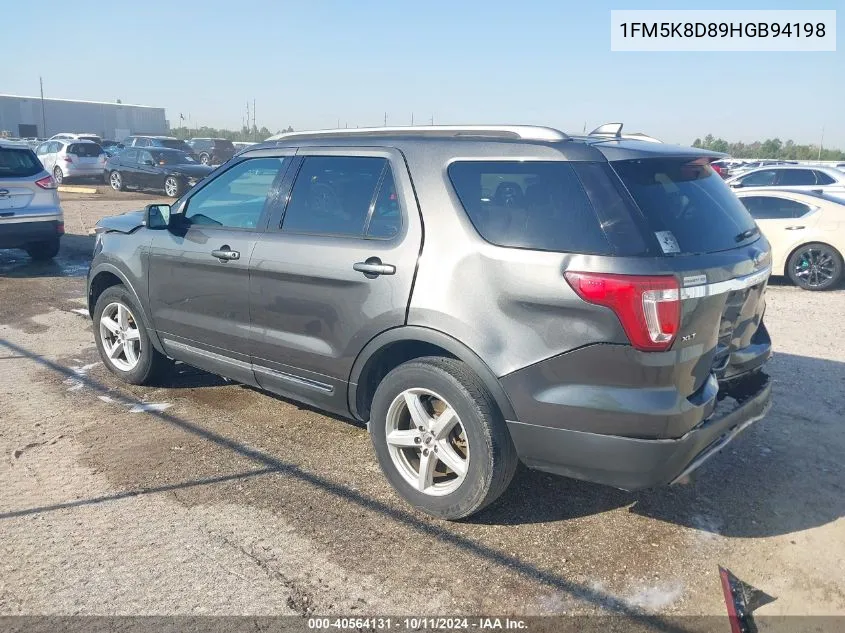 1FM5K8D89HGB94198 2017 Ford Explorer Xlt