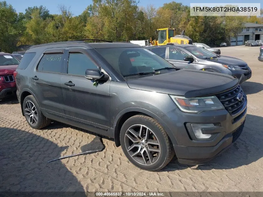 1FM5K8GT2HGA38519 2017 Ford Explorer Sport