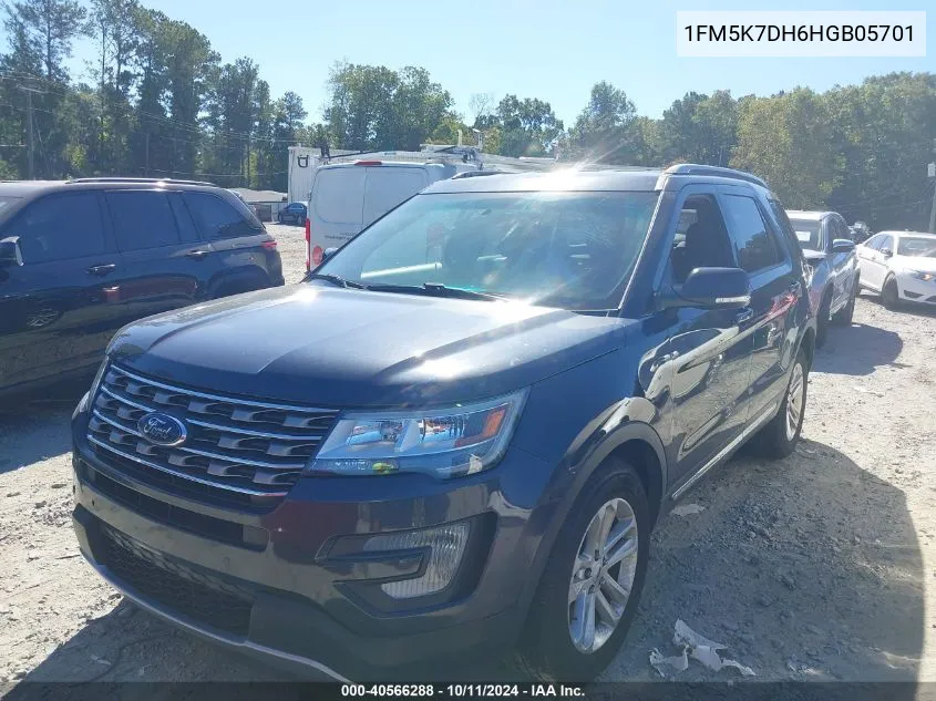 2017 Ford Explorer Xlt VIN: 1FM5K7DH6HGB05701 Lot: 40566288