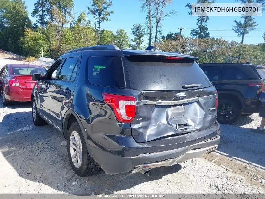 2017 Ford Explorer Xlt VIN: 1FM5K7DH6HGB05701 Lot: 40566288