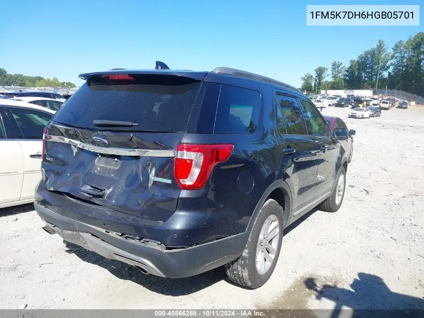 2017 Ford Explorer Xlt VIN: 1FM5K7DH6HGB05701 Lot: 40566288