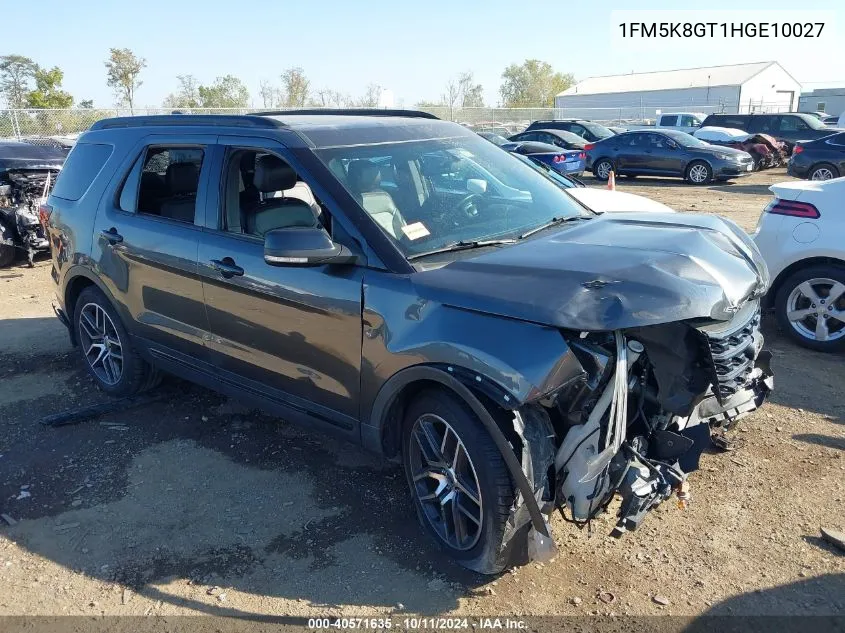 2017 Ford Explorer Sport VIN: 1FM5K8GT1HGE10027 Lot: 40571635