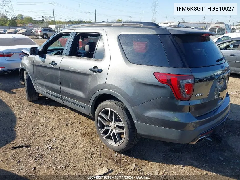 2017 Ford Explorer Sport VIN: 1FM5K8GT1HGE10027 Lot: 40571635