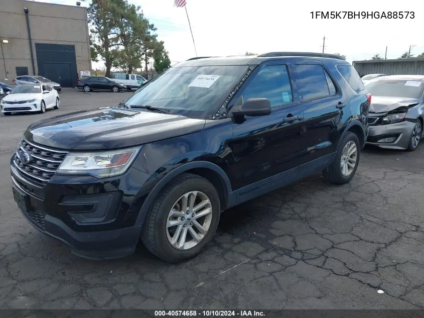 2017 Ford Explorer VIN: 1FM5K7BH9HGA88573 Lot: 40574658