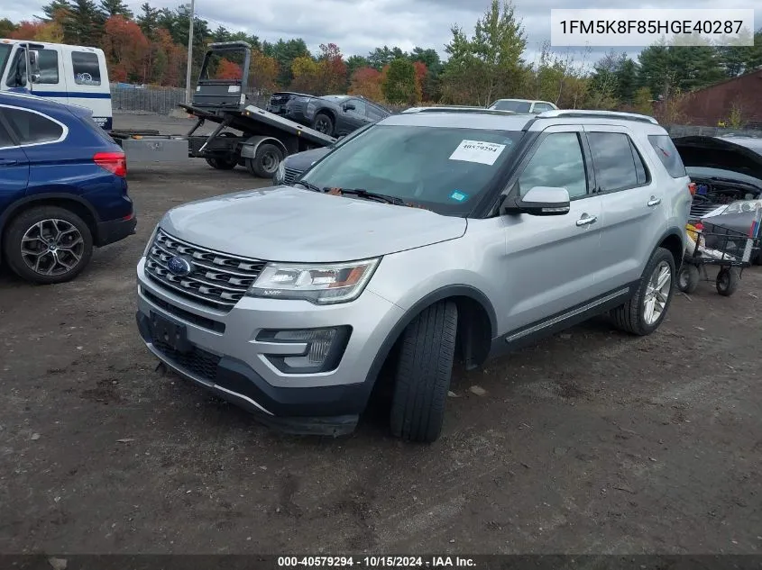 2017 Ford Explorer Limited VIN: 1FM5K8F85HGE40287 Lot: 40579294