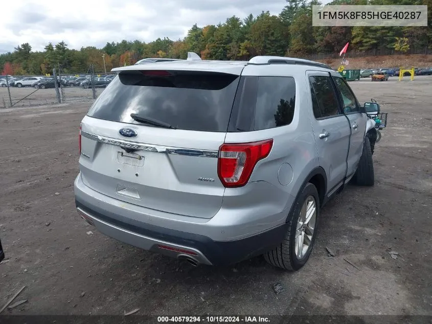 2017 Ford Explorer Limited VIN: 1FM5K8F85HGE40287 Lot: 40579294