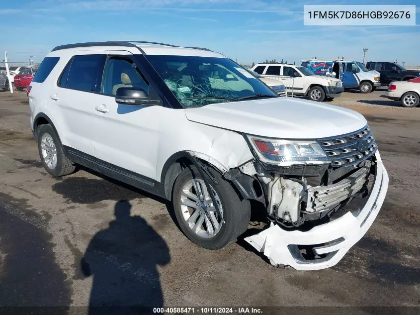 1FM5K7D86HGB92676 2017 Ford Explorer Xlt