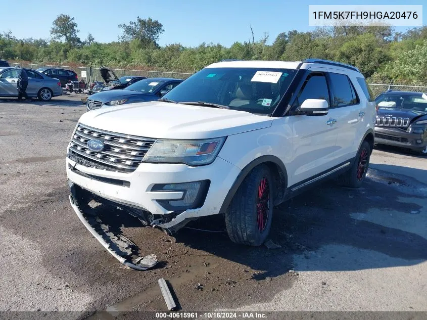 2017 Ford Explorer Limited VIN: 1FM5K7FH9HGA20476 Lot: 40615961