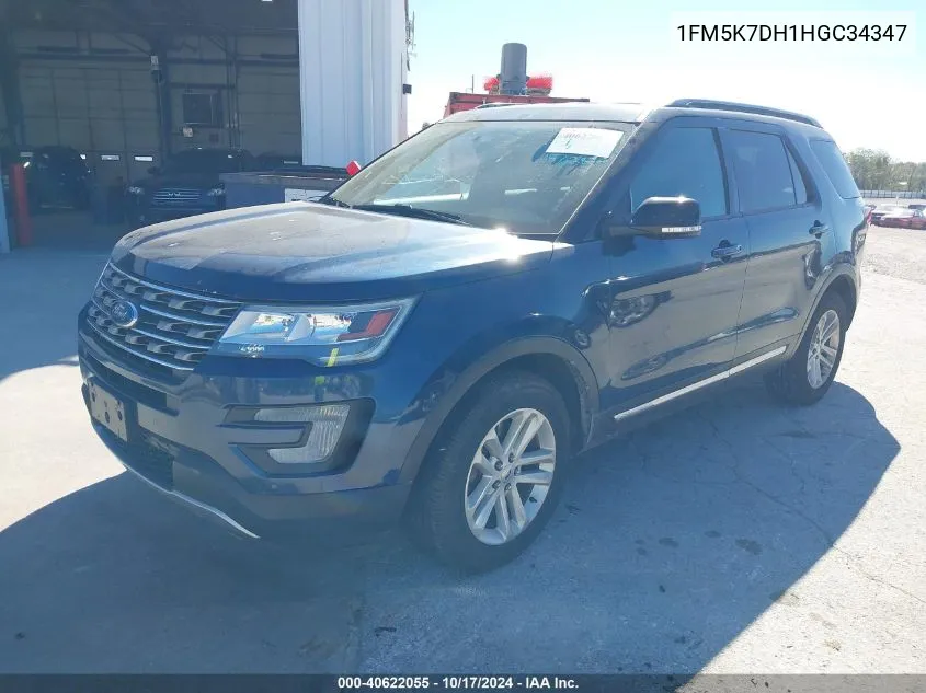 2017 Ford Explorer Xlt VIN: 1FM5K7DH1HGC34347 Lot: 40622055