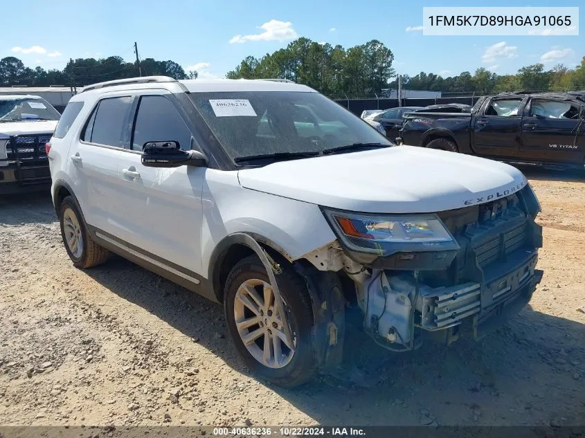 2017 Ford Explorer Xlt VIN: 1FM5K7D89HGA91065 Lot: 40636236