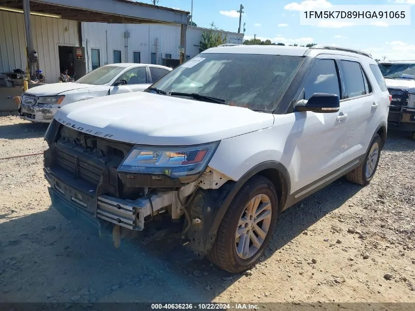 2017 Ford Explorer Xlt VIN: 1FM5K7D89HGA91065 Lot: 40636236