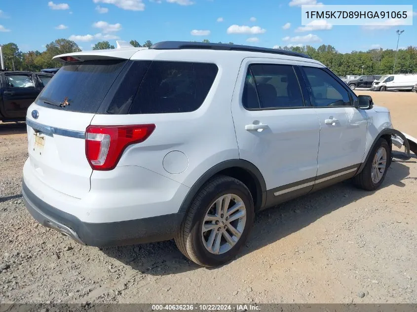 2017 Ford Explorer Xlt VIN: 1FM5K7D89HGA91065 Lot: 40636236