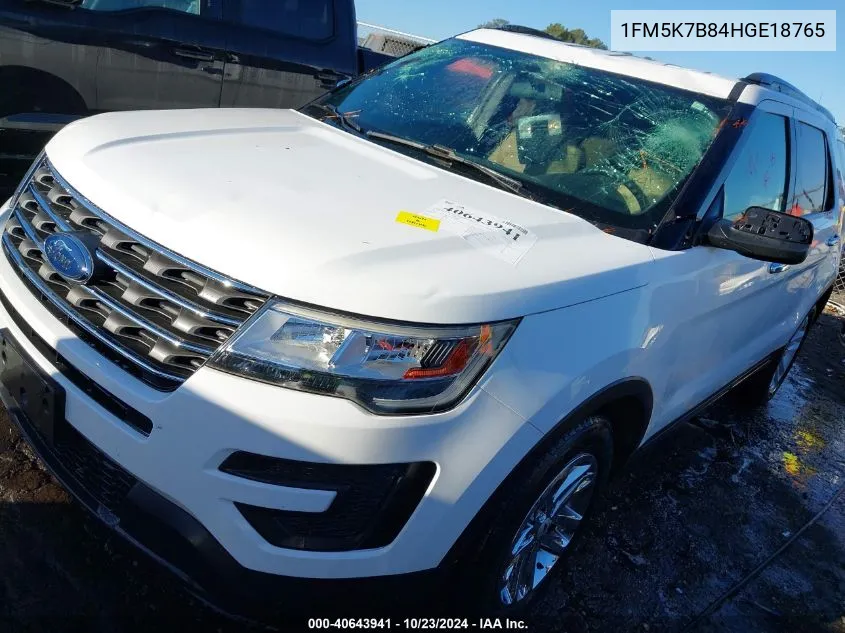 2017 Ford Explorer VIN: 1FM5K7B84HGE18765 Lot: 40643941