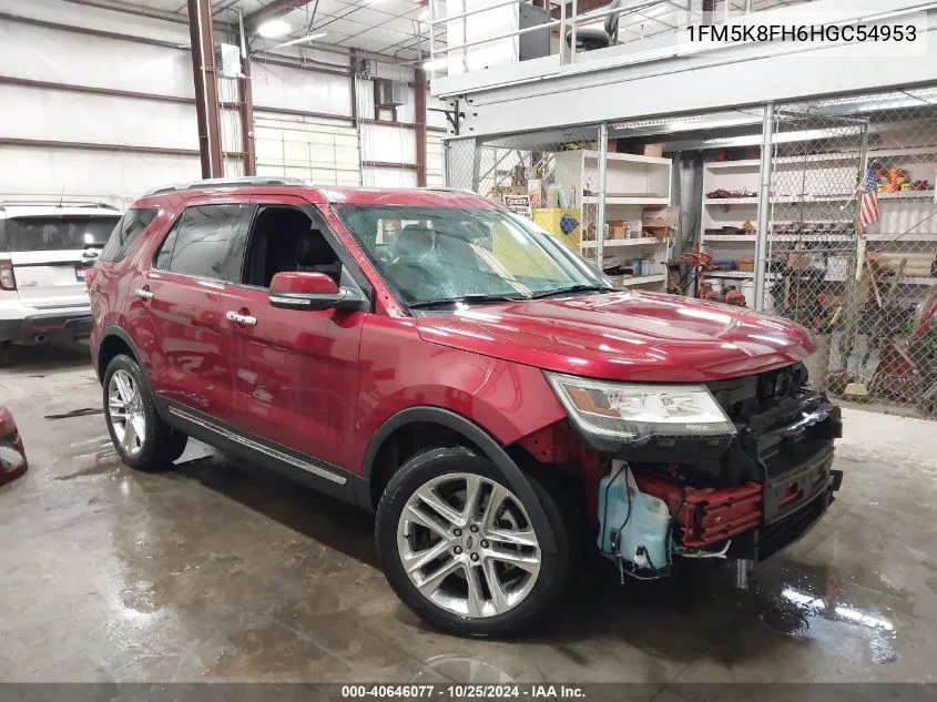 2017 Ford Explorer Limited VIN: 1FM5K8FH6HGC54953 Lot: 40646077