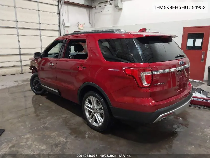 2017 Ford Explorer Limited VIN: 1FM5K8FH6HGC54953 Lot: 40646077