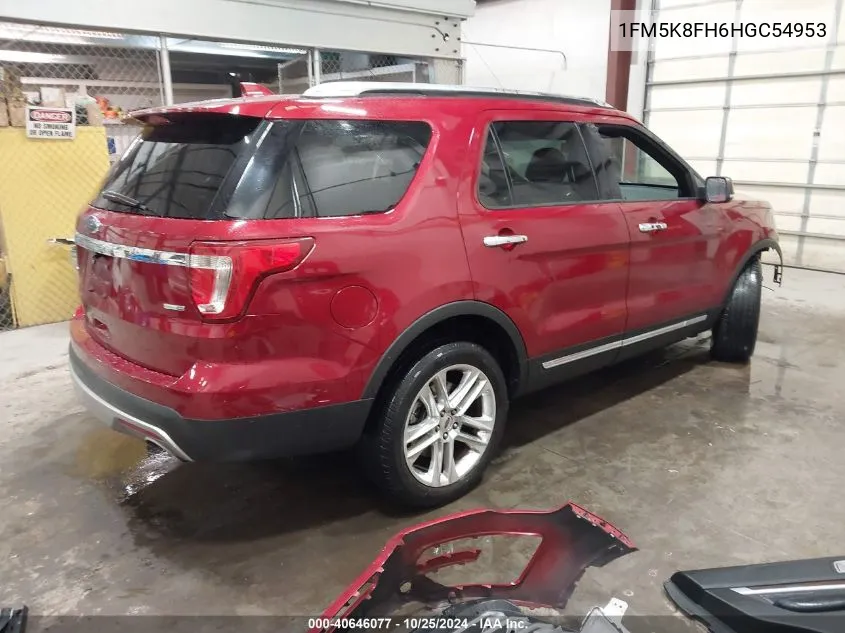 2017 Ford Explorer Limited VIN: 1FM5K8FH6HGC54953 Lot: 40646077