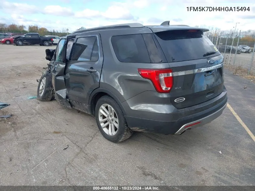 2017 Ford Explorer Xlt VIN: 1FM5K7DH4HGA15494 Lot: 40655132