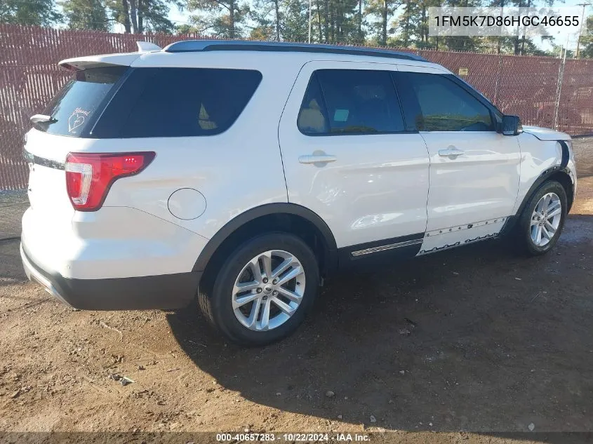 2017 Ford Explorer Xlt VIN: 1FM5K7D86HGC46655 Lot: 40657283