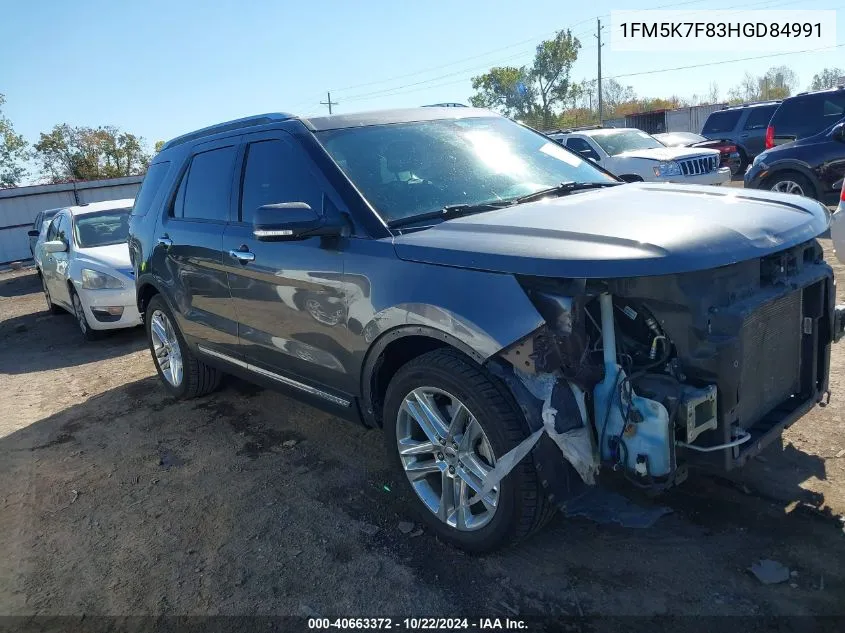 2017 Ford Explorer Limited VIN: 1FM5K7F83HGD84991 Lot: 40663372