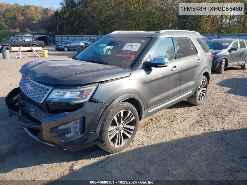 2017 Ford Explorer Platinum VIN: 1FM5K8HTXHGD66480 Lot: 40680381