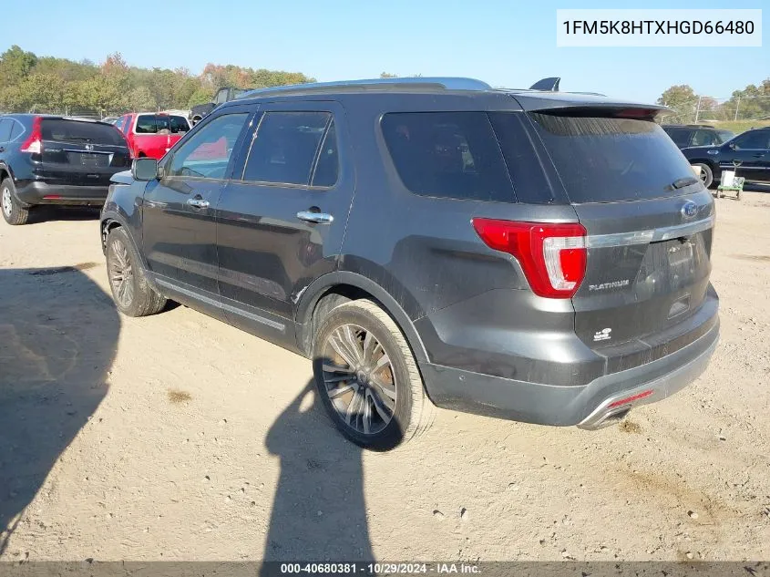 2017 Ford Explorer Platinum VIN: 1FM5K8HTXHGD66480 Lot: 40680381