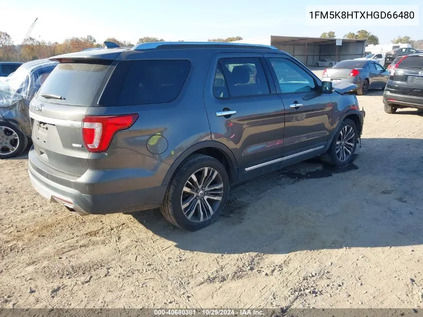 2017 Ford Explorer Platinum VIN: 1FM5K8HTXHGD66480 Lot: 40680381