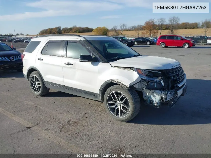 2017 Ford Explorer Sport VIN: 1FM5K8GT7HGA87263 Lot: 40699380