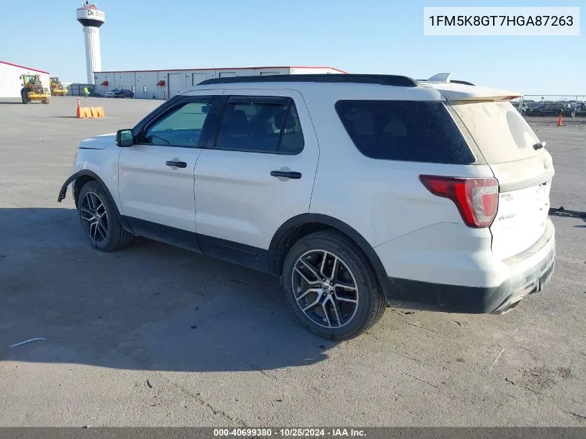 2017 Ford Explorer Sport VIN: 1FM5K8GT7HGA87263 Lot: 40699380