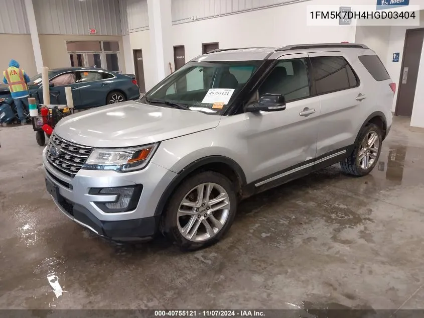 2017 Ford Explorer Xlt VIN: 1FM5K7DH4HGD03404 Lot: 40755121